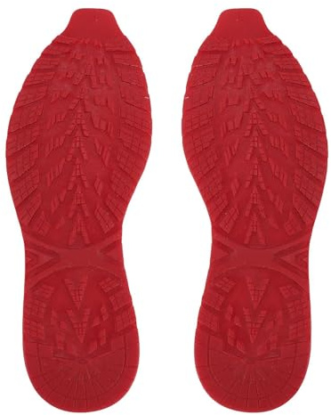 Skosula ersättningsgummi hel botten halkfri V-form reparationsmaterial slitstark tyst hållbar för sportskor och daglig promenad storlek 32,2 x 11,5 cm 1 par (stor röd)