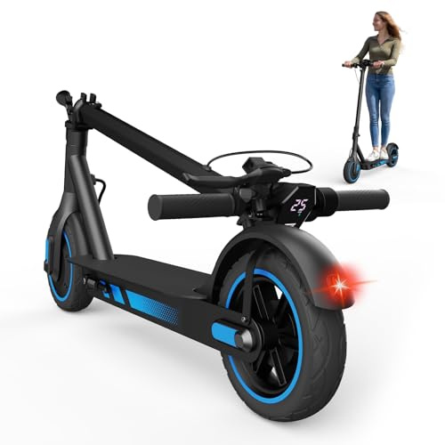 Electric Scooter, 10 Pneumatic Tires, Powerful 500W Motor, Max Speed 25KM/H, 10.5/15Ah Battery and 35/45KM Max Range, Double Braking, APP Control, Foldable E Scooter for Adult