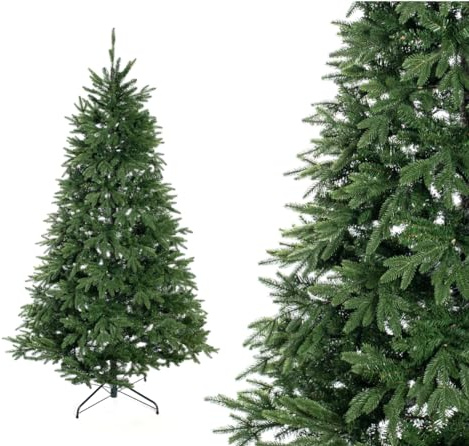 Weihnachtsbaum Sherwood Fichte 210 cm – naturgetreuer Tannenbaum, künstliche Fichte mit Ständer – Christbaum für Weihnachten – Christmas Tree