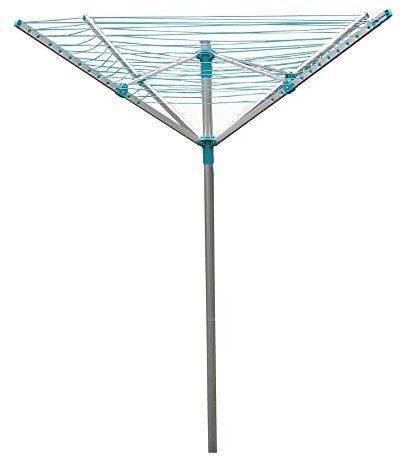 JVL 4 Arm Aluminium Rotary Airer, 50 Metre, Grey