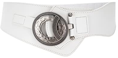 SYMOL Ceinture Femme Large 60mm Stretch Ceintures Élastique Femmes en Cuir 65-160cm Vintage Anneau en O Ceintur pour Robes Manteau.