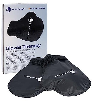 QUIMIO-THERAPIE - Nylon Handschuhe für Kälte- und Wärmetherapie - Chemotherapie Anwendung - Schmerzlinderung bei Arthritis - Behandlung von Handverletzungen, Schwarz, Nylon