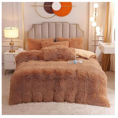 Coral Fleece Bettwäsche Vierteiliges Set aus Nerzsamt, EIN- und doppelseitiges Bettlaken aus Milchsamt, Bettlaken aus Kristallsamt, Samtbettbezug (Color : Auburn, Size : 200 * 230cm)