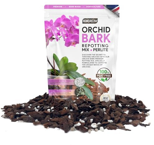 Sterilised Orchid Bark with Perlite Mix - 1L Resealable Bag: Premium Blend for Optimal Root Health & Thriving Orchids