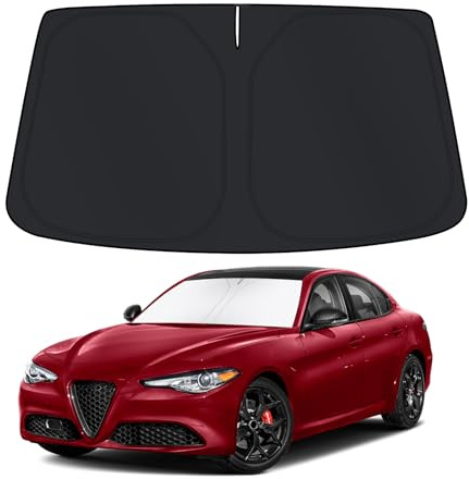 D-Lumina Parasol para Parabrisas para Accesorios Alfa Romeo Giulia 2017-2020, Parasol para Parabrisas Delantero, Protector de Parabrisas de Coche contra los Rayos UV, Plegable y Portátil