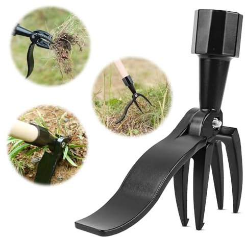 Extractor de Malas Hierbas de Pie, Extractor de Malezas de Jardín Manual, Aleación de Aluminio Stand Up Weed Puller Weeding Head Tool, para Jardín para Excavar Trasplantar Deshierbar