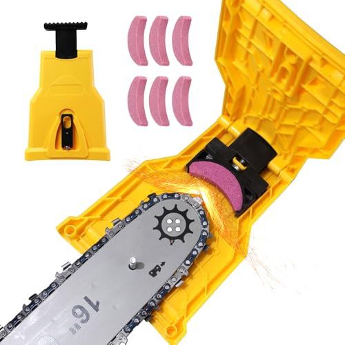 Afenau Affilatrice per Motoseghe, Affilacatene per Motosega con 6 Pietre per Affilare, Durevole Kit di Affilatura Catena Motosega, Presto Affila Catena Motosega per Taglialegna, Tosaerba, Motoseghe