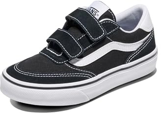 Vans Unisex Kids Brooklyn LS V Sneaker,Suede Canvas Black White, 3 UK Child