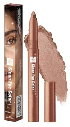 1 Stück Bronze Lidschattenstift, wasserfest und cremig, vielseitiger Eyeliner und Highlighter Stick, ideal für Augen Make-up, 09 Kupferbraun