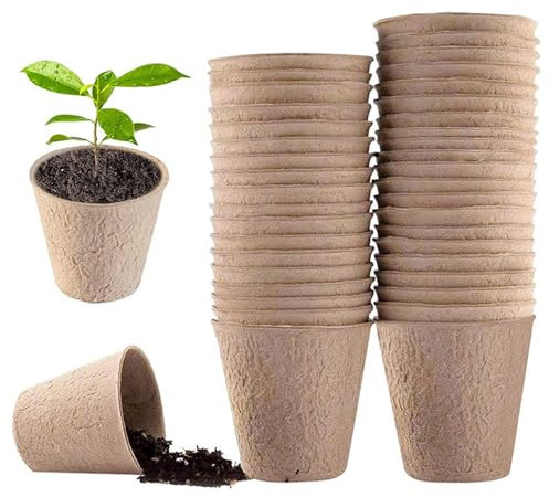 Dyiouxin Set di 20 vasi di torba, 6 cm, per giardino, orto, serra