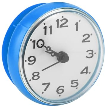Luqeeg Badezimmeruhr, Wasserdicht Saugwand Fenster Spiegel Badewanne Badezimmerzubehör, Uhr für Badezimmer, Kleine Badezimmeruhr mit Saugnapfbecher für Badezimmer oder Küche