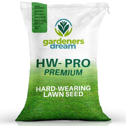 GardenersDream 25KG Semi di Erba Premium Resistente - Semi di Erba a Crescita Rapida per Nuovi Prati e Riparazione - Copre fino a 1500M2 per Risemina.