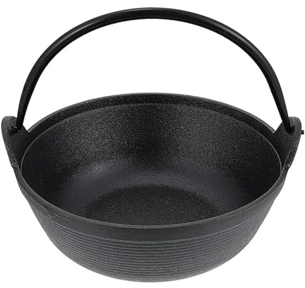Luxshiny 7.48 Inch Cast Iron Cauldron Pot with Handle Nonstick Outdoor Cooking Pot for Camping Picnics Stews Soups Versatile Cast Iron Cookware