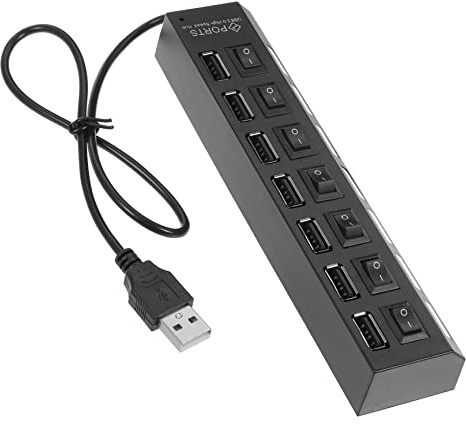CAXUSD USB Hub Port USB Splitter LED Indikator Bärbar för Dataöverföring Strömtillförsel till Tangentbord