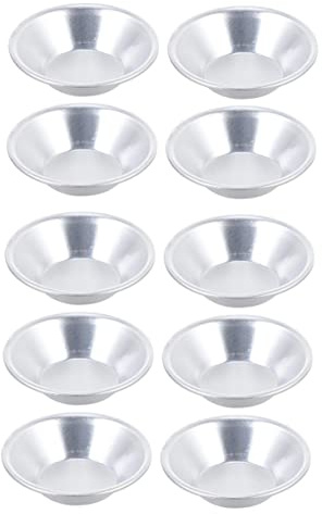 FUNOMOCYA 10 piezas Molde de Aluminio para Tartaletas Moldes para Hornear Tartas Postres y Pudines Antiadherente y Reutilizable Herramienta de Repostería DIY para Cocina Familiar