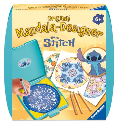 Ravensburger – Mandala Designer – Mini – Stitch – Dessin – Loisir créatif – Kit Voyage – Pochoir – Dès 6 Ans – 12028014