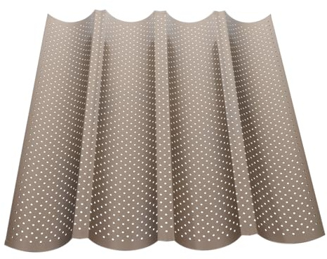 TOYZFRIENDY Plaque de Cuisson Perforée Antiadhésive pour Baguettes Acier Résistant Haute Température Moule à Français Rainures Outil de Cuisson Maison Facile à Nettoyer