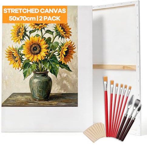 DazSpirit Set di 2 tele da dipingere, 50 x 70 cm, con telaio, grande