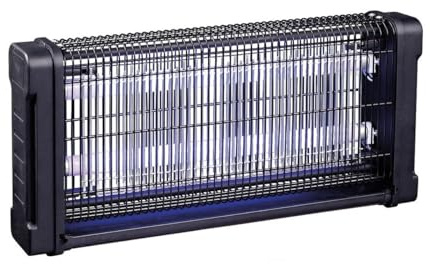 Intec – Lámpara antimosquitos de neón UV 40 W para interior/exterior – Trampa para insectos, color negro, 150 m², rejilla de alta tensión elimina moscas, mosquitos y insectos voladores