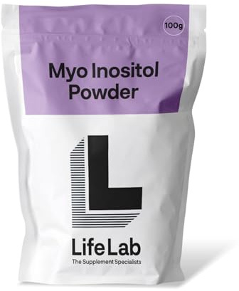Myo Inositol Powder 100g- Pure Myo Inositol Supplement for Hormonal Balance - Mood Support Vegan Myo Inostiol Powder 99.5 High Purity by LifeLab Supplements