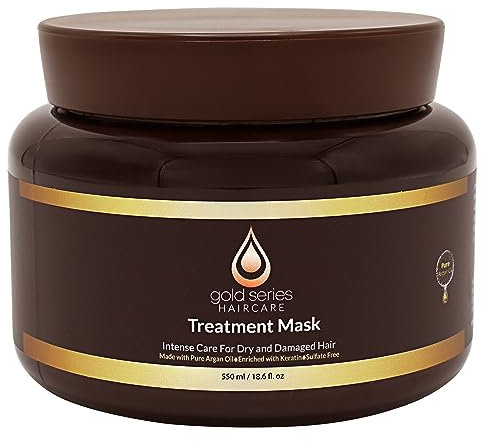 Moroccan Gold Series Treatment Mask – Pure Argan Oil Mask for Dry and Damaged Hair, 550 ml