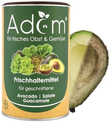 Adam® Färskvaror för frukt och grönsaker – förhindrar brun missfärgning och håller avokado, sallad och guacamole fräsch i upp till 7 dagar längre – antioxidant – utan smakförändring