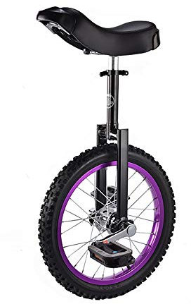 QWEASDF Monocycle, 16, 18 Kid's/Adulte Formateur Monocycle Hauteur Réglable Anti-dérapant Butyl Montagne Pneu Équilibre Cyclisme Exercice Vélo Bike,Violet,16