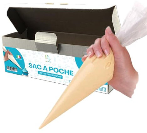 Virsus Lot de 100 sacs jetables transparents pour gâteaux jetables, cake design, décoration de gâteau, biscuits, poche à quelques 53cm pour pâtisserie