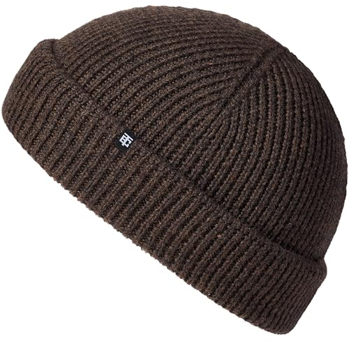 Enter the Complex® Fisherman Beanie 100% Merino Wool Trawler Hat Troyer Ribbed Knit Women Men, brown, One Size