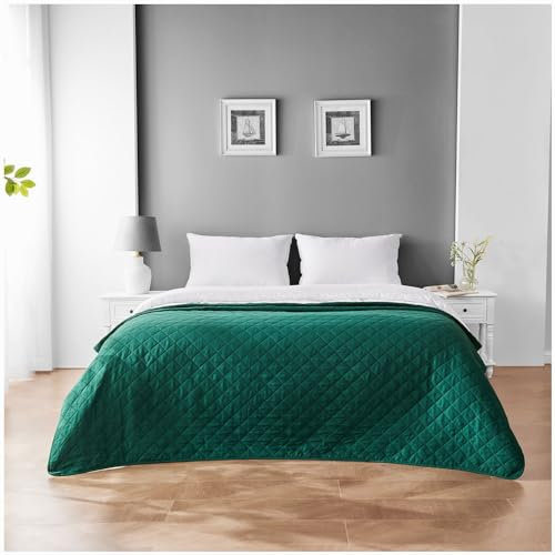 GC GAVENO CAVAILIA Quilted Pinsonic Bedspread, Polyester, Green, (Double 150 X 200 cm)