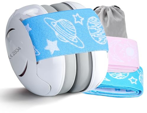 SuplutuX Cuffie Antirumore per Bambini e Neonati - Protezione Acustica fino ai 36 Mesi con Fasce Morbide - Migliora il Sonno in Viaggio