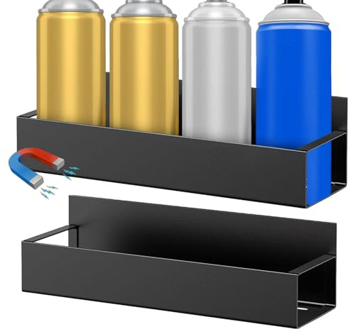 Porta bombolette spray magnetico da 2 pezzi, porta bombolette di vernice spray, contenitore e organizzatore per aerosol, portaoggetti per bombole di vernice spray