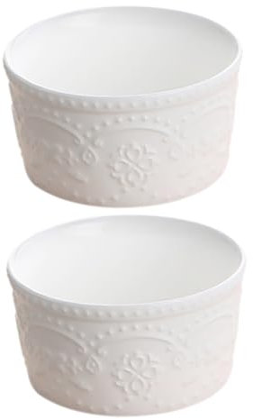 Cabilock 2piezas Cuencos Cerámica Postres Tazón Pudín Mousse Limpio Fácil Mantener