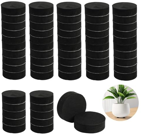 60 Pièces Pads De Fleur Invisible pour Jardin Antidérapant Pied, Invisibles pour pots de fleurs en Eva De Pot pour Surélever Les Plantes Intérieur , Auto-Adhésif Tapis De Pot De Fleur De Mousse