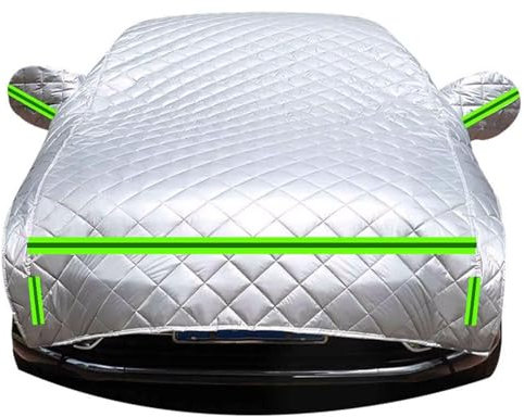 generico mezza telo copriauto antigrandine Compatibile con Fiat Panda City Cross 2017-2025,antisole,antipolvere, antivento, antineve,mezza telo antigrandine per auto(silver)