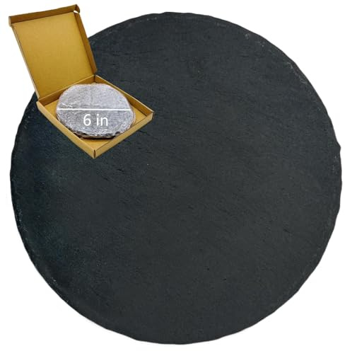 Reptile Basking Platform 6.0IN Turtle Rock Slate Plate Food Bowl Feeding Dish Tortoise Bathing Resting Terrace for Bearded Dragon Chameleon Gecko Snake Lizard Frog Newt