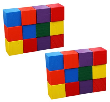 Uonlytech Blocchi Cubici da Costruzione in Legno per Ragazzo Ragazza, Piccoli Blocchi Didattici 2,5 Cm, Gioco Educativo di Sviluppo Creativo, Set 50 Pezzi per Attività Divertenti
