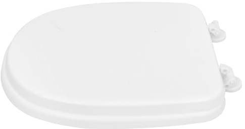 Anneome Sedile del Water Imbottito in Schiuma Bianca con Chiusura Ammortizzata Allungato Coprisedile del Water con Coperchio Rimovibile per Camper e Bagno Sostituzione Stabile e