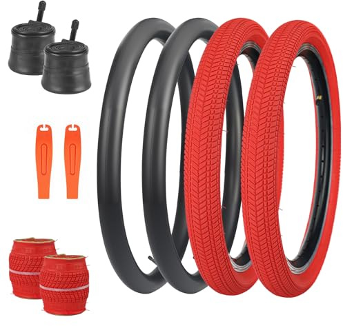 WEEROCK 20 tums cykeldäck 20 x 2,125 med slangar, vikbara reservdäck, 2-pack cykeldäck för BMX, MTB mountainbike, barncykel, trehjuling, Cruisercykel