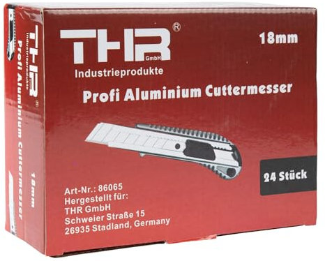 24 Stück THR Profi Alu Cuttermesser Teppichmesser Cutter für 18mm Abbrechklingen