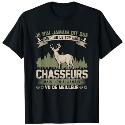 T-shirt Chasse Pour Homme Cerf élaphe Cadeau Chasse Hommes T-Shirt