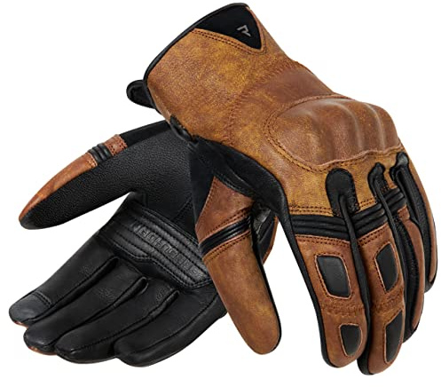 REBELHORN Thug II Lady Motorradhandschuhe Damen | Ziegenleder | SAS-TEC Paneele zur Absorption von Schlag | Atmungsaktives Futter | Unterstützung für Touchscreens
