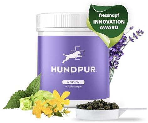 Ren nerver 300 g – extra foder – pellets för hundar mot stress och ångest – med johannesört, lavendel och magnesium – förstärkning av nerverna hunden – Made in Germany