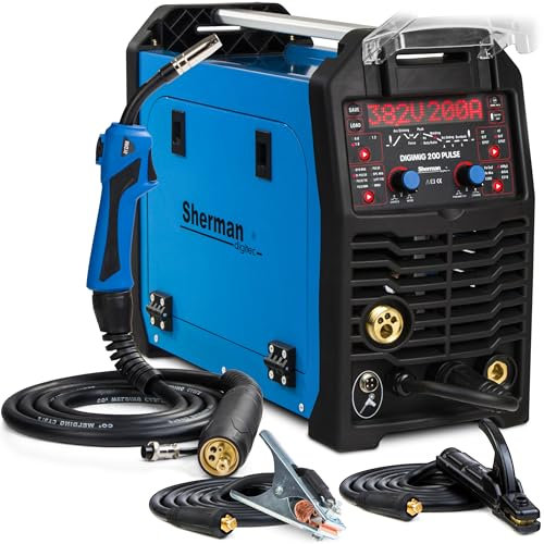 Sherman DIGIMIG 200 Dual Puls - 200A 4 in 1 Doppelpuls Aluminium Schweißgerät MIG MAG - Kombi Schweißgerät : Schutzgas und Fülldraht, LIFT-WIG, MMA und SPOT - Set:Solo