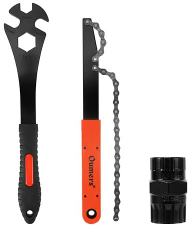 Oumers Fahrrad-Kettenpeitsche＋Werkzeug Pedalschlüssel＋2 in 1 Freilauf Entferner Werkzeug, Fahrrad Pedal entfernungsschlüssel, Zahnkranzentferner für Fahrradreparatur