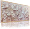 DekoArte - Quadro Dipinto a Mano Natura 140x70 cm TEXTURA FLOREALE - Quadri Moderni a Olio con Cornice Color Legno