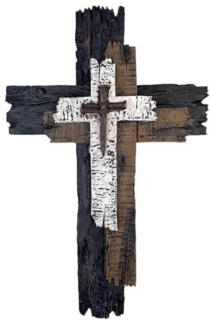 Gwezmxs Vintage Jesus Kreuz Wand aus Holz, Kruzifix zum Aufhängen, Christliche Dekoration - 20x30cm