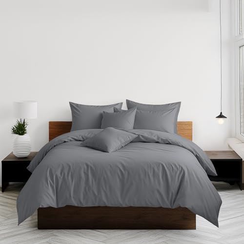 Home Sweet Home UK Plain Dyed Double Size Duvet Cover Sets Soft PolyCotton Duvet Cover Sets Double size With Button Closure Non-Iron Easy Care Bedding with Matching Pillowcases