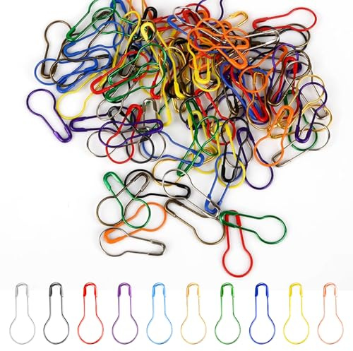 TRKETK 200 Pièces Épingles De Sûreté Poire Goupilles De Sécurité Epingle Métal Anneaux Marqueurs Tricot Marquage Approprié pour Bricolage Travaux de Couture et de Bricolage Marqueurs de Point