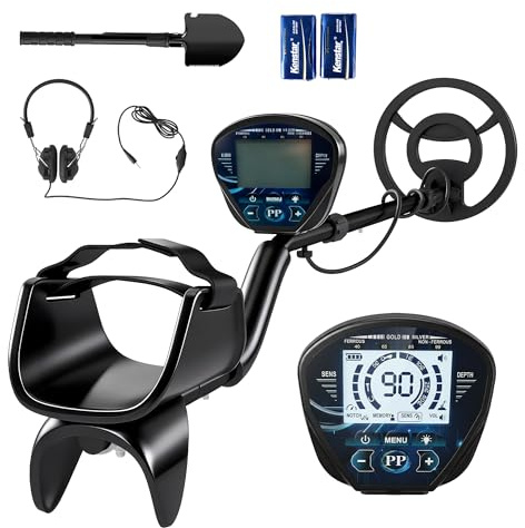 Outsunny Metal Detector per Adulti con Batteria, Rilevatore di Metalli Professionale con 3 Modalità Rilevatore d'Oro Pala Cuffie per Ricerca di Tesori sulla Spiaggia, Impermeabile IP68, Display LCD